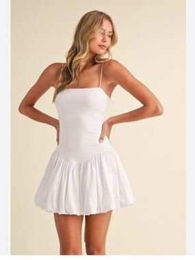 BP. Nordstrom Drop Waist White Bubble Dress